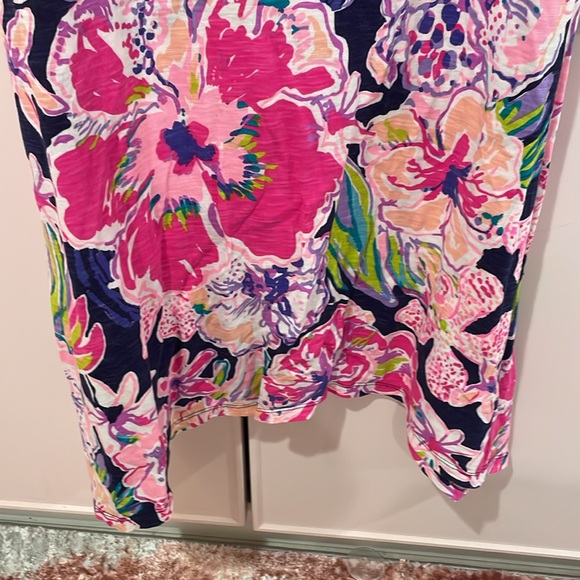 Lilly Pulitzer Asymmetric Hem Henley Dress XL - Picture 3 of 3